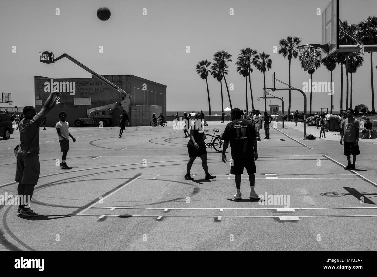 Basketball on Venice Beach Stock Photo