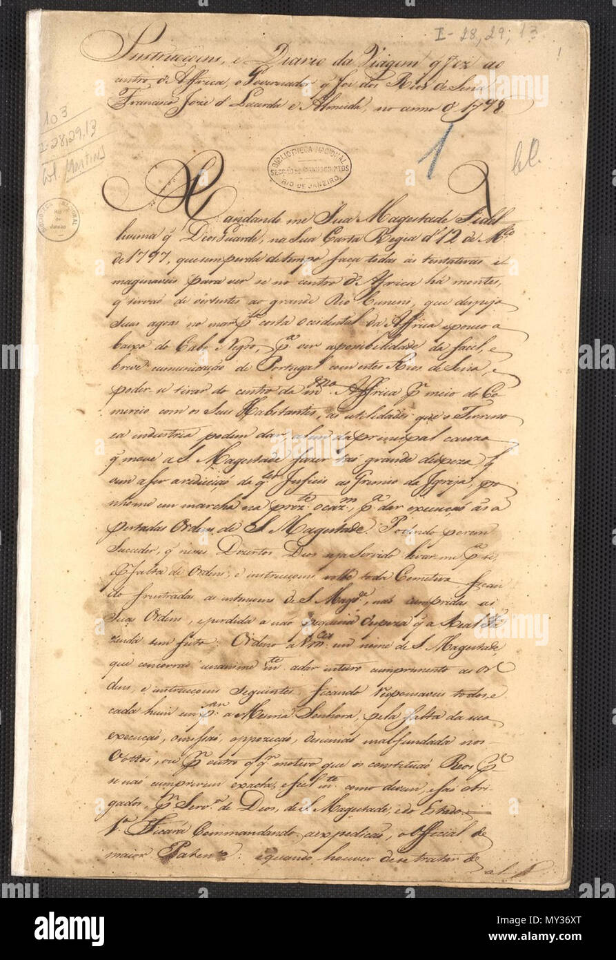 . Français : Journal de voyage de Lacerda e Almeida . 19 June 2014, 16:05:18. Almeida, Francisco José de Lacerda e 534 Travel Diary that Governor Francisco Joze de Lacerda e Almeida Stock Photo