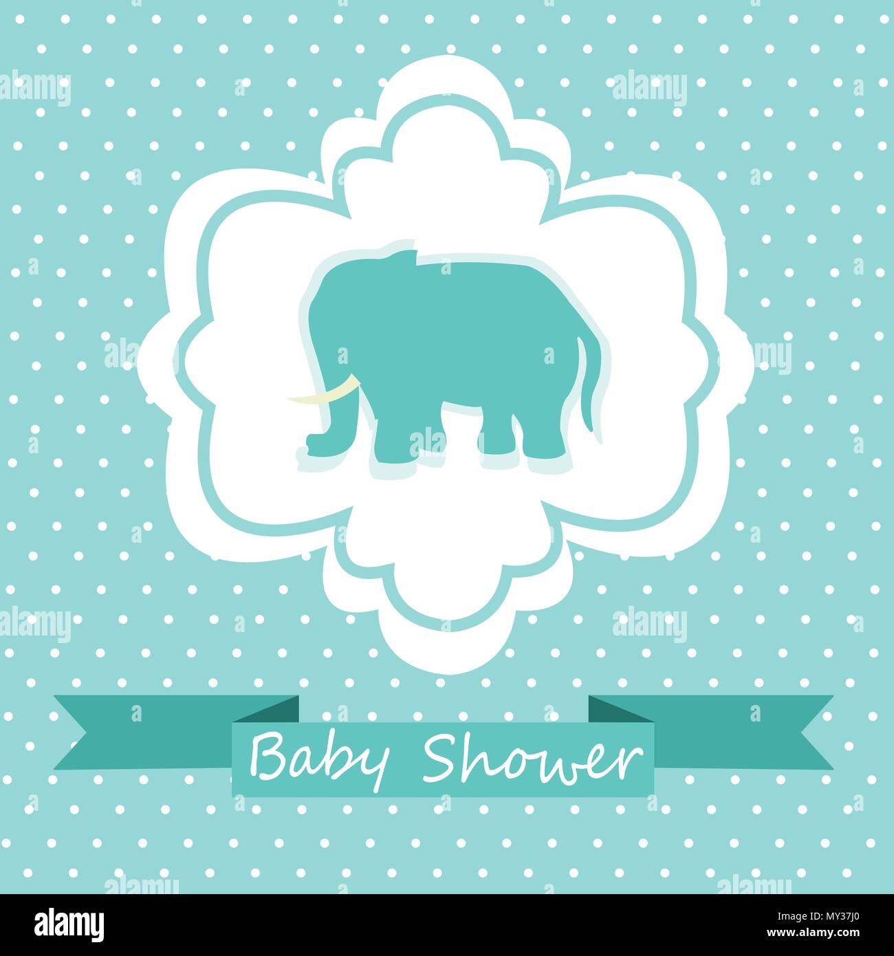 Baby Shower greeting card with Elephant Stock Vector Image & Art - Alamy