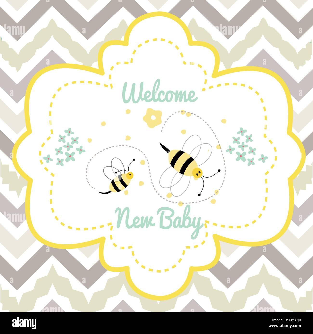 New baby arrival baby shower Stock Vector