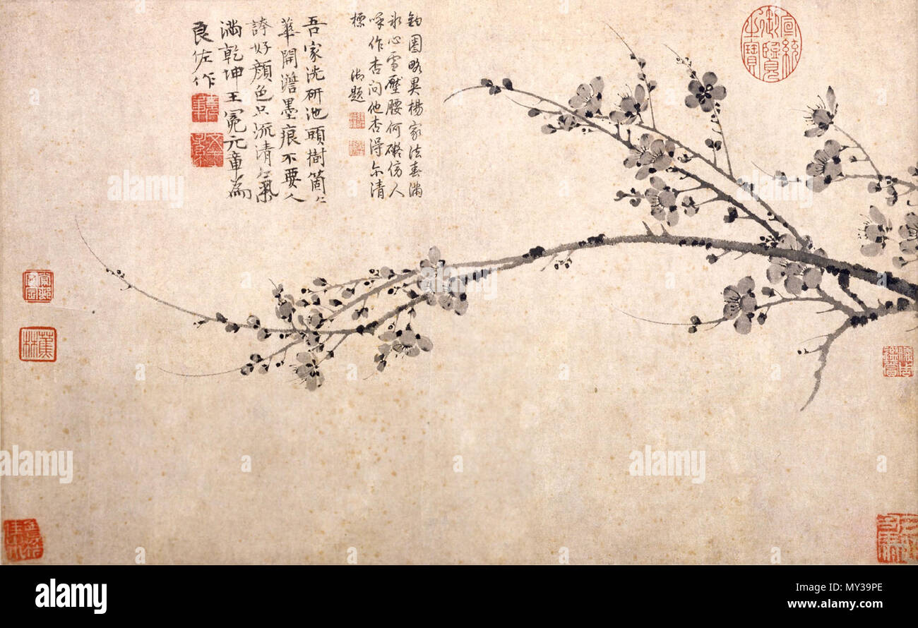 English Ink Plum Scroll Ink On Paper 31 9 X 50 9 Cm Located In The National Palace Museum Taibei Cropped 中文 墨梅圖 卷 紙本墨筆 縱31 9 橫50 9厘米 國立故宮博物院