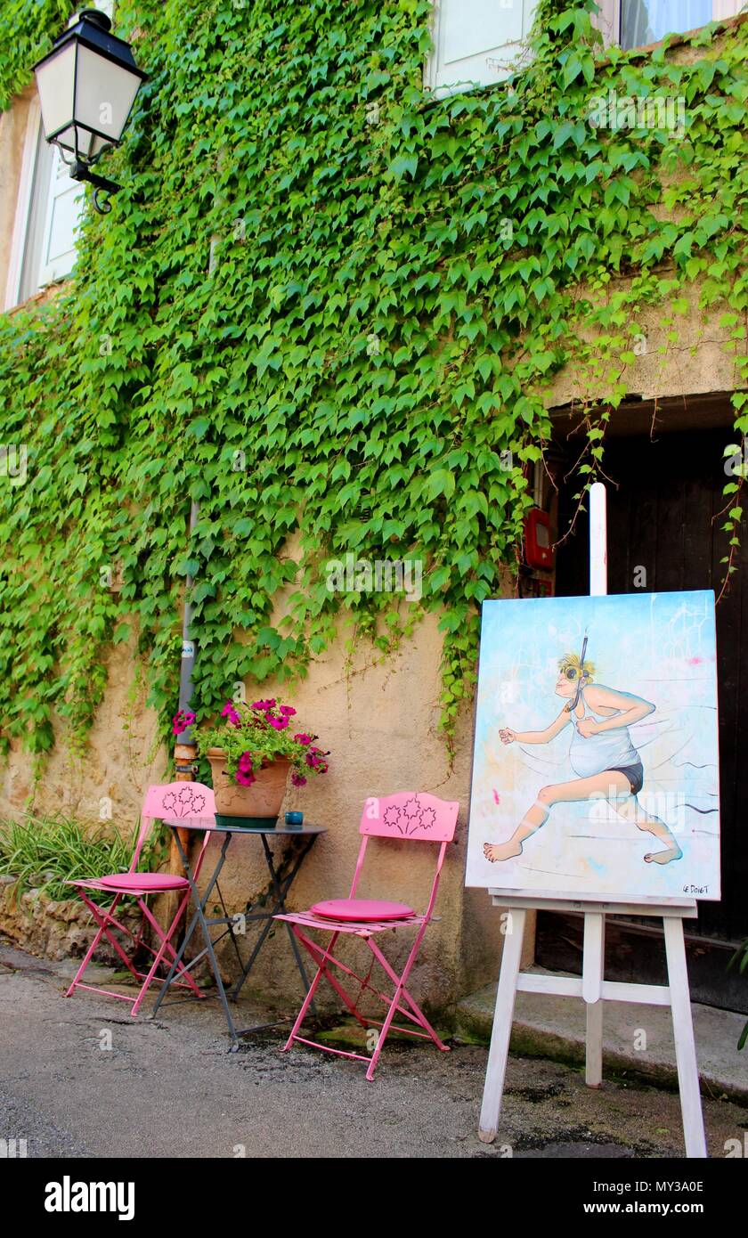 Mougins is an artists village in the heights of Cannes. Stock Photo