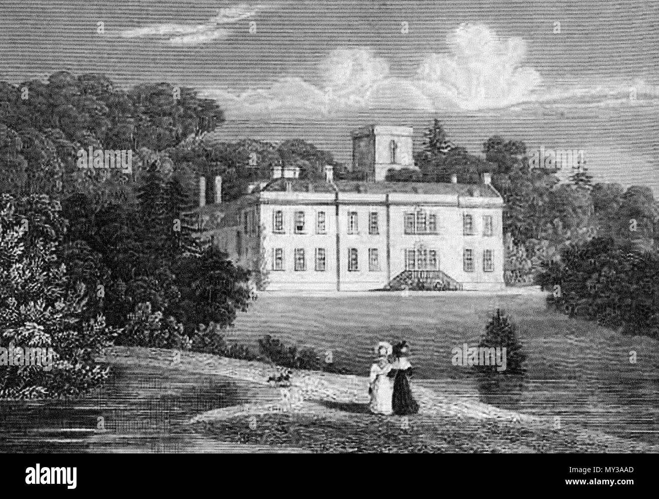 . An etching from the 18th century of Welton Place, Welton