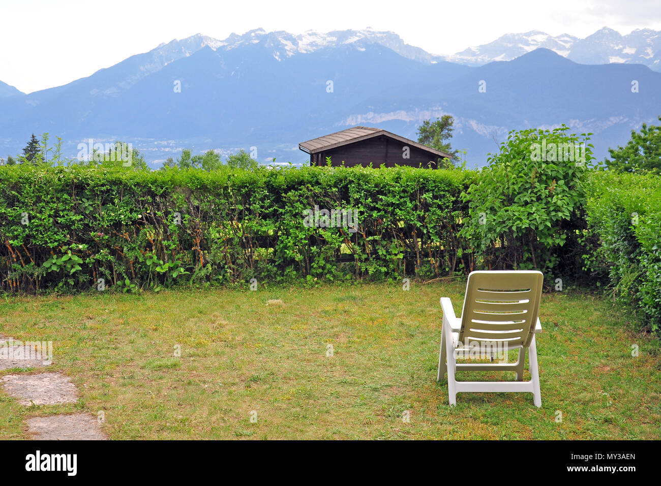 Lounge With A Mountain View In The Garden Stock Photo 188773501
