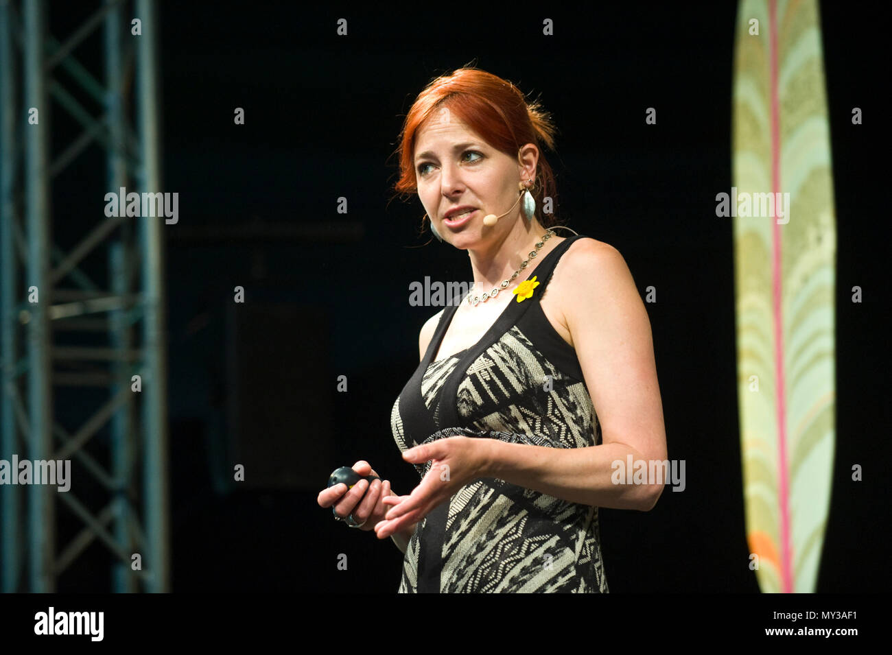 Professor Alice Roberts English anthropologist & television presenter speaking on stage at Hay Festival 2018 Hay-on-Wye Powys Wales UK Stock Photo