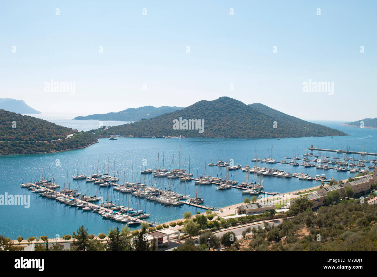 Kas Antalya Marina Aerial View Landscape Stock Photo