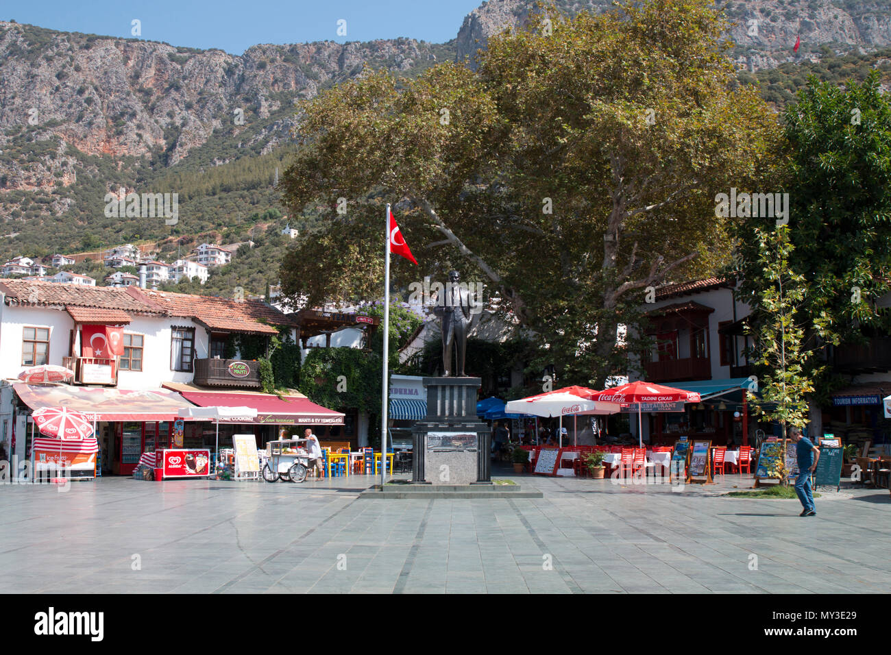 Ataturk Statue in Kas Square, Antalya Turkey Stock Photo