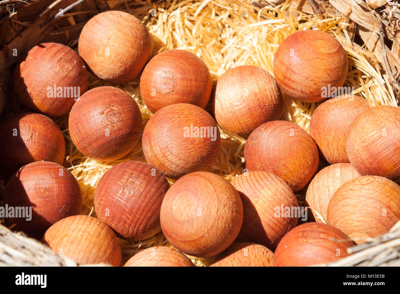 Scented wooden balls. Natural airfreshener made of wood and aromatised