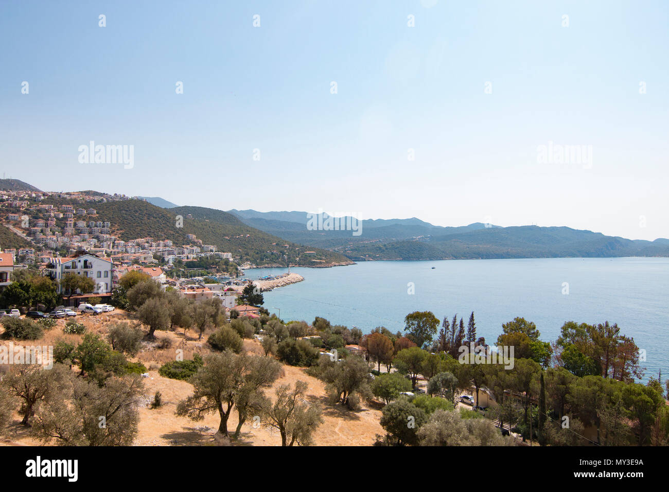 Kas Antalya Marina Aerial View Landscape Stock Photo