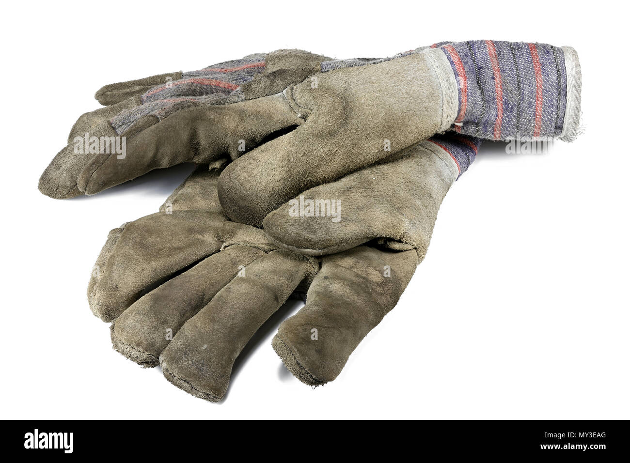 used work gloves isolated on white background Stock Photo Alamy