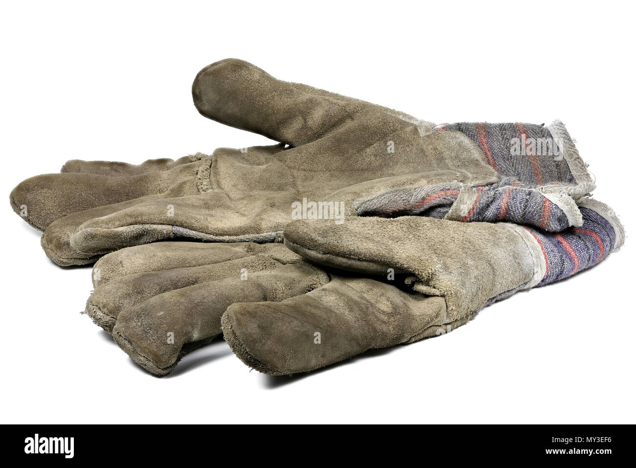 used work gloves isolated on white background Stock Photo Alamy