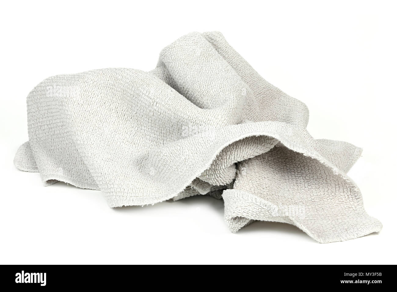 used microfiber cloth isolated on white background Stock Photo