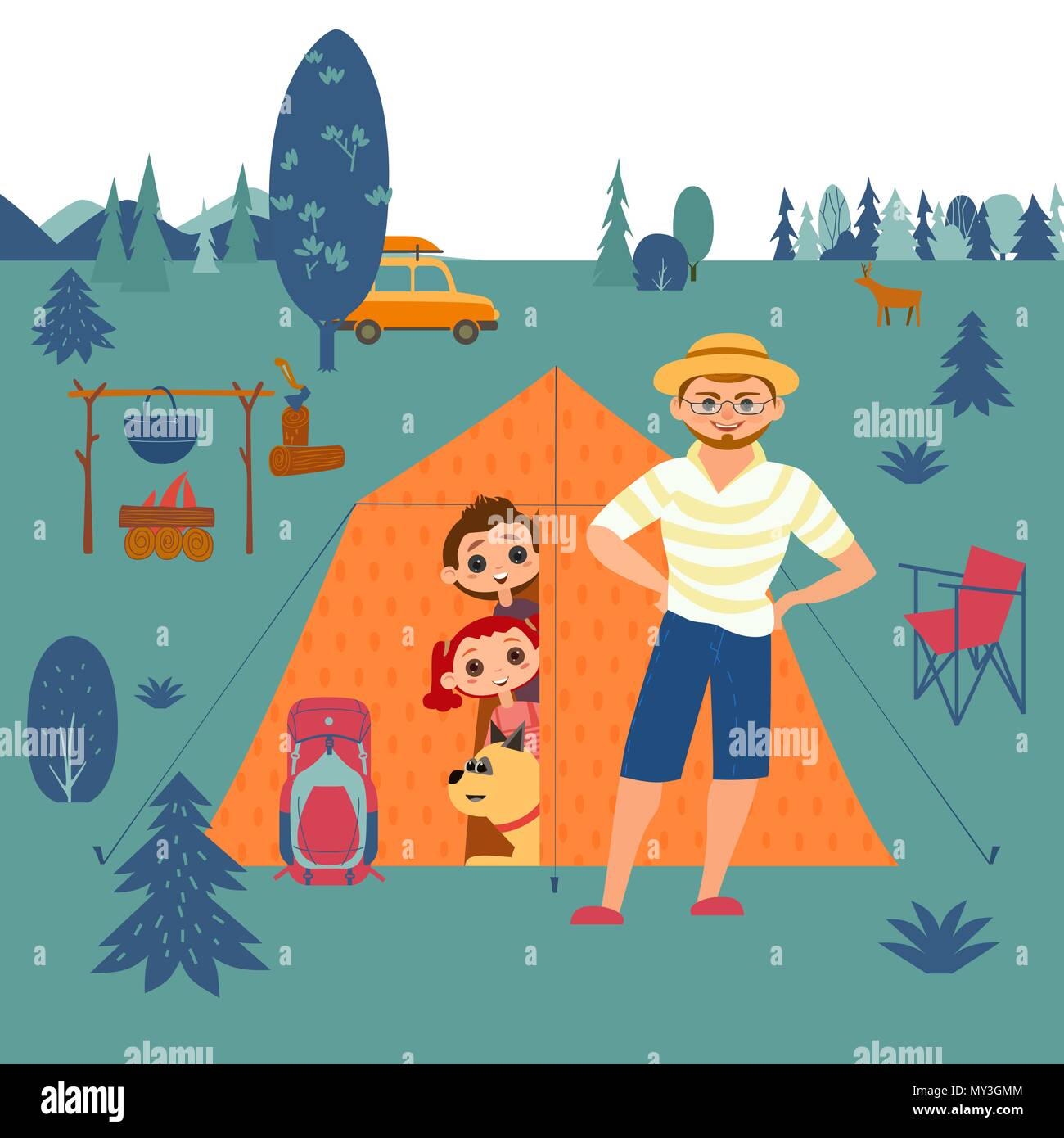 Family camping concept Stock Vector Image & Art - Alamy