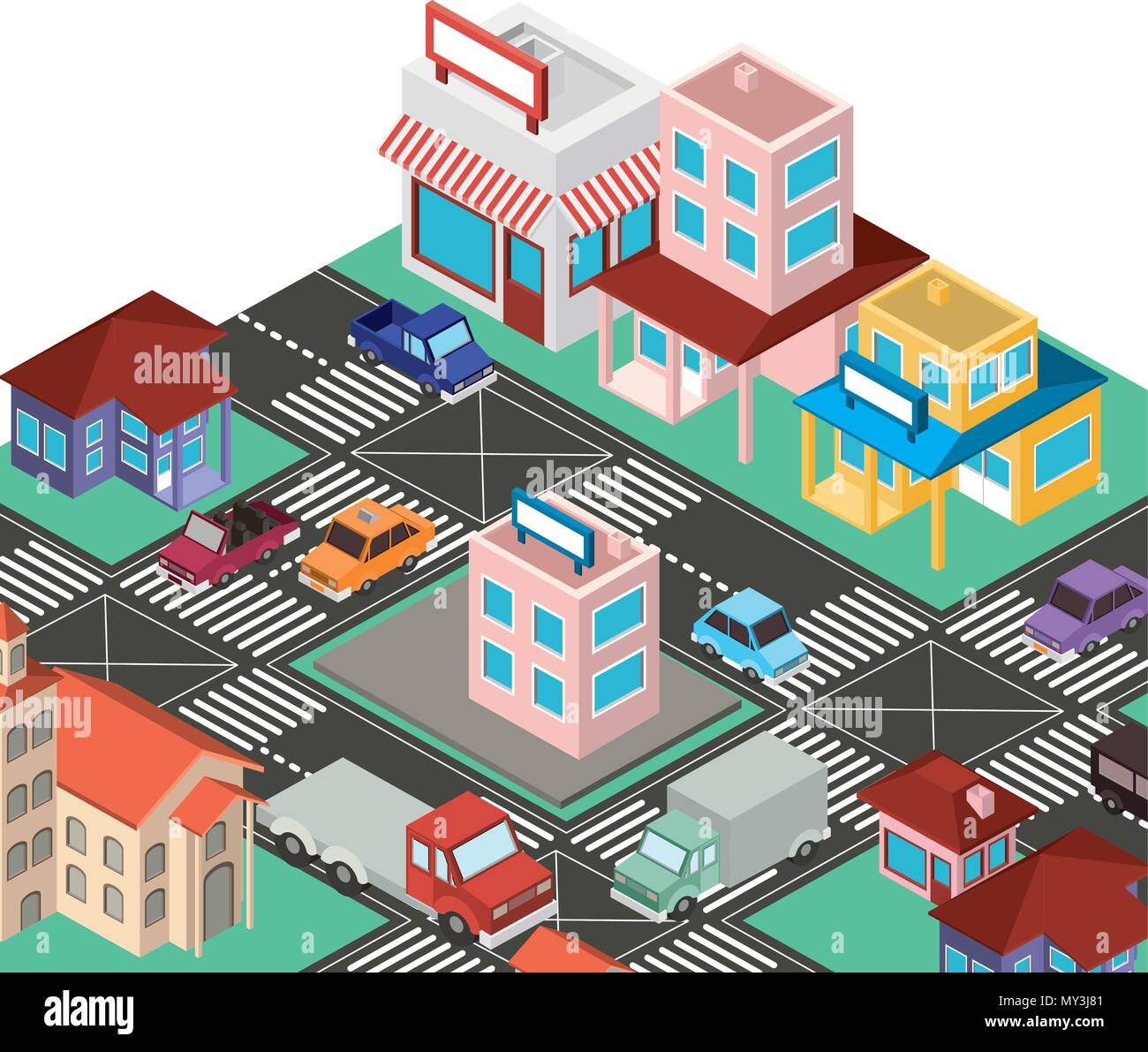 city scape isometric scene Stock Vector Image & Art - Alamy