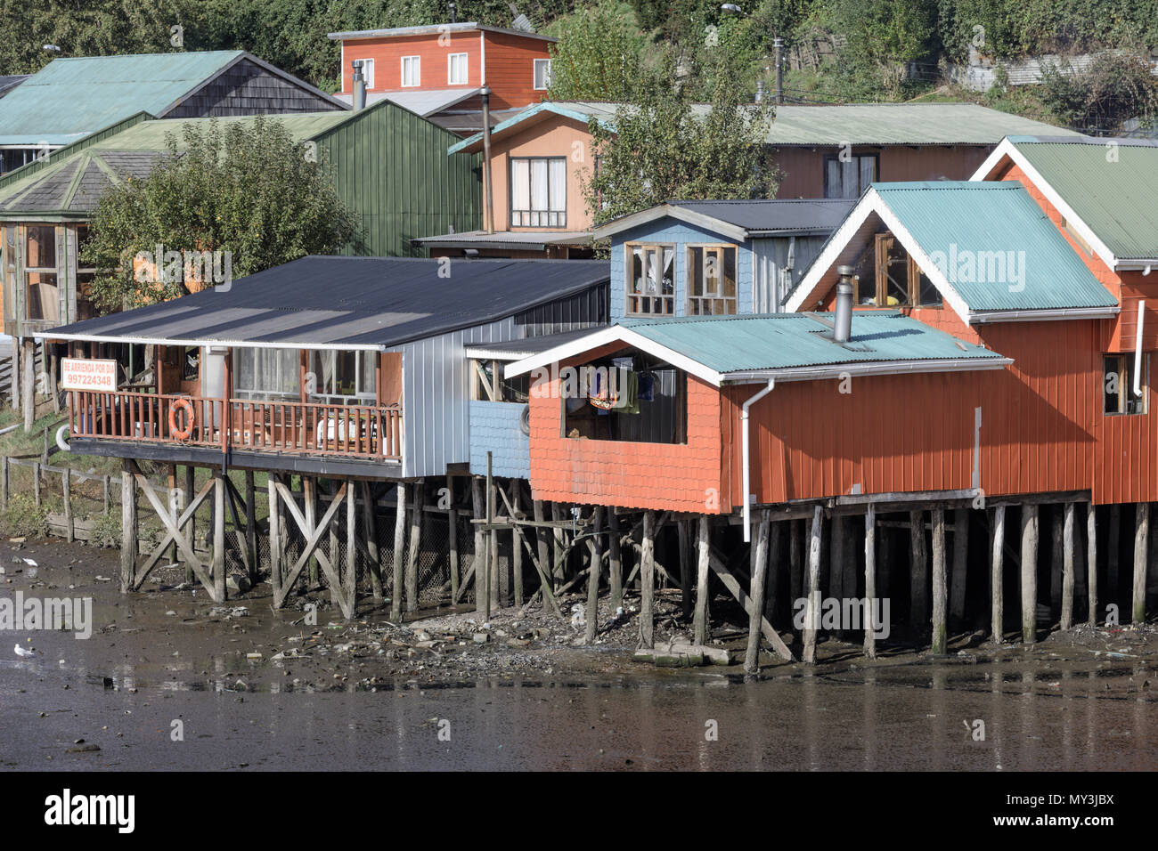 Castro, Chiloé, Chile Stilt houses, known as palafitos, protect