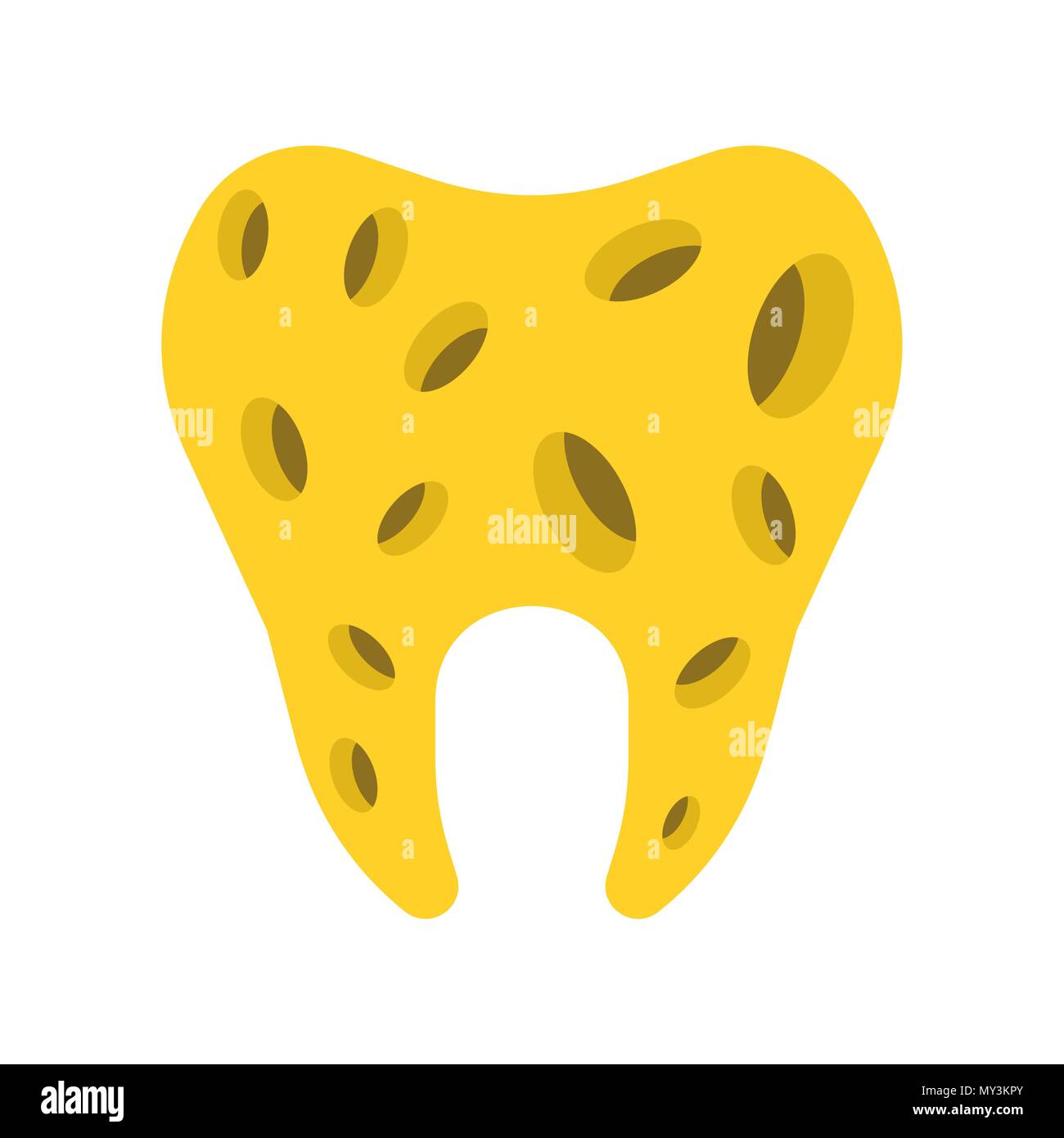 Tooth with hole. sick tooth. Caries and pulpitis Toothache Vector ...