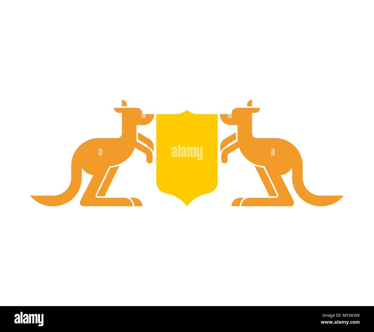 Kangaroo and Shield heraldic symbol. Australian Royal National Emblem.  Australia coat of arms. Vector illustration Stock Vector Image & Art - Alamy