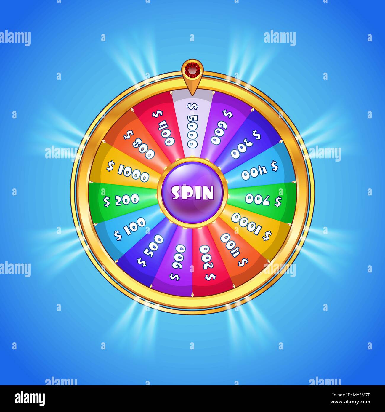 Realistic spinning wheel of fortune Stock Vector Image & Art Alamy