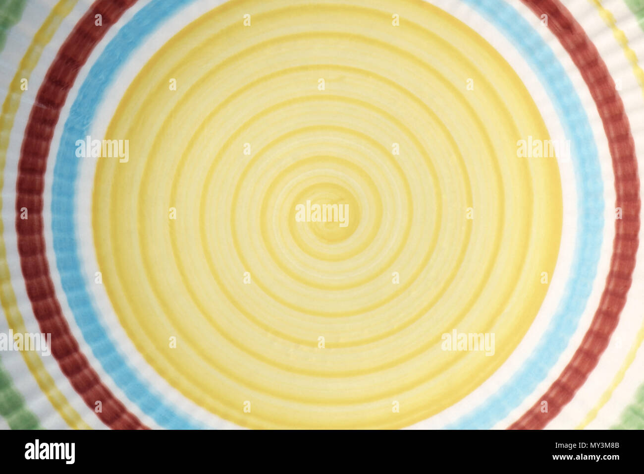 Abstract blur background of colorful ceramic dish. Stock Photo
