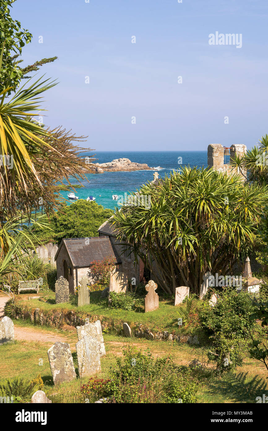 Cemetery of St. Mary's Old Church, St. Mary's, Isles of Scilly Stock Photo
