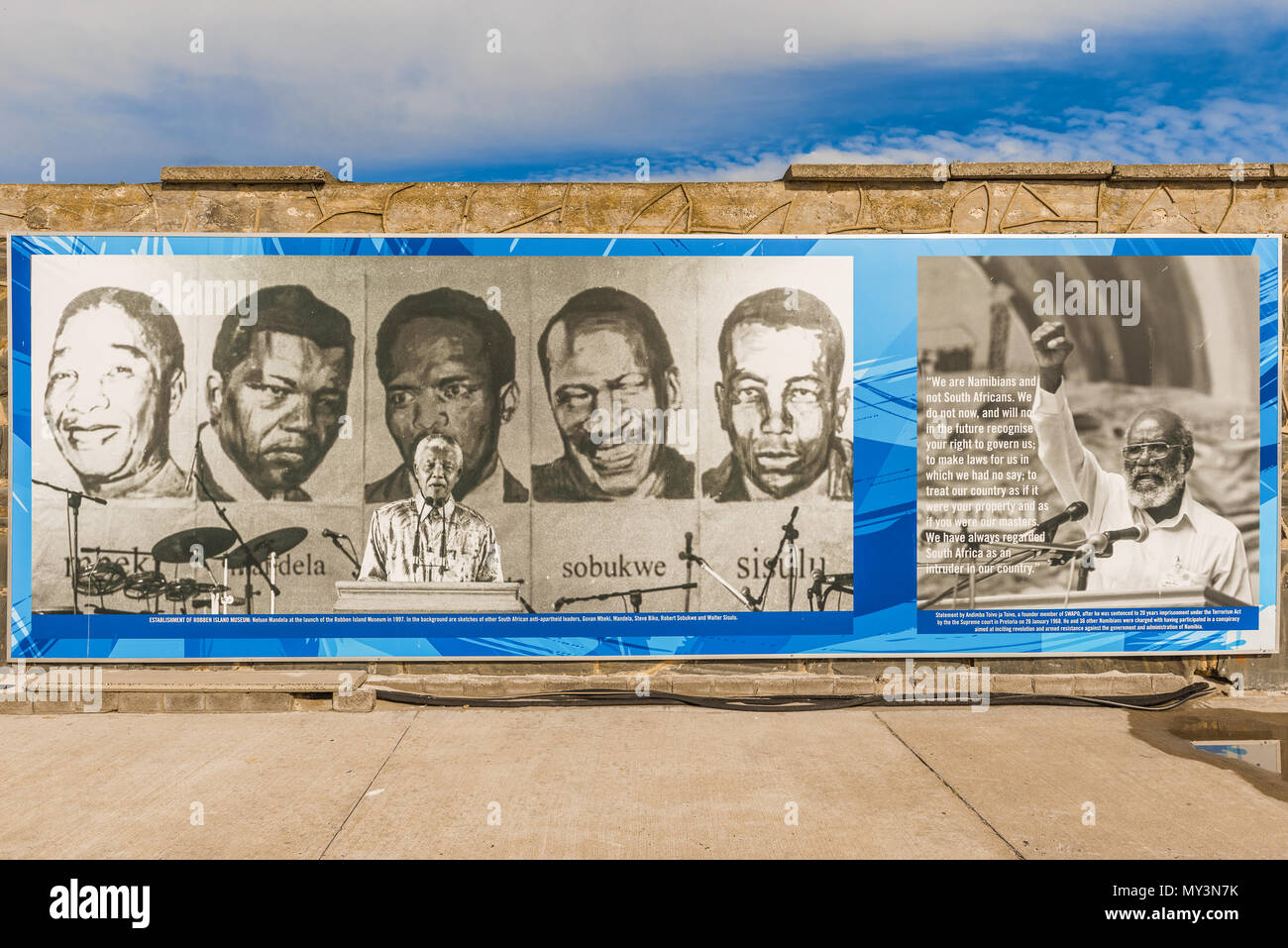 Cape Town South Africa May 14 2015 Banner On Robben Island