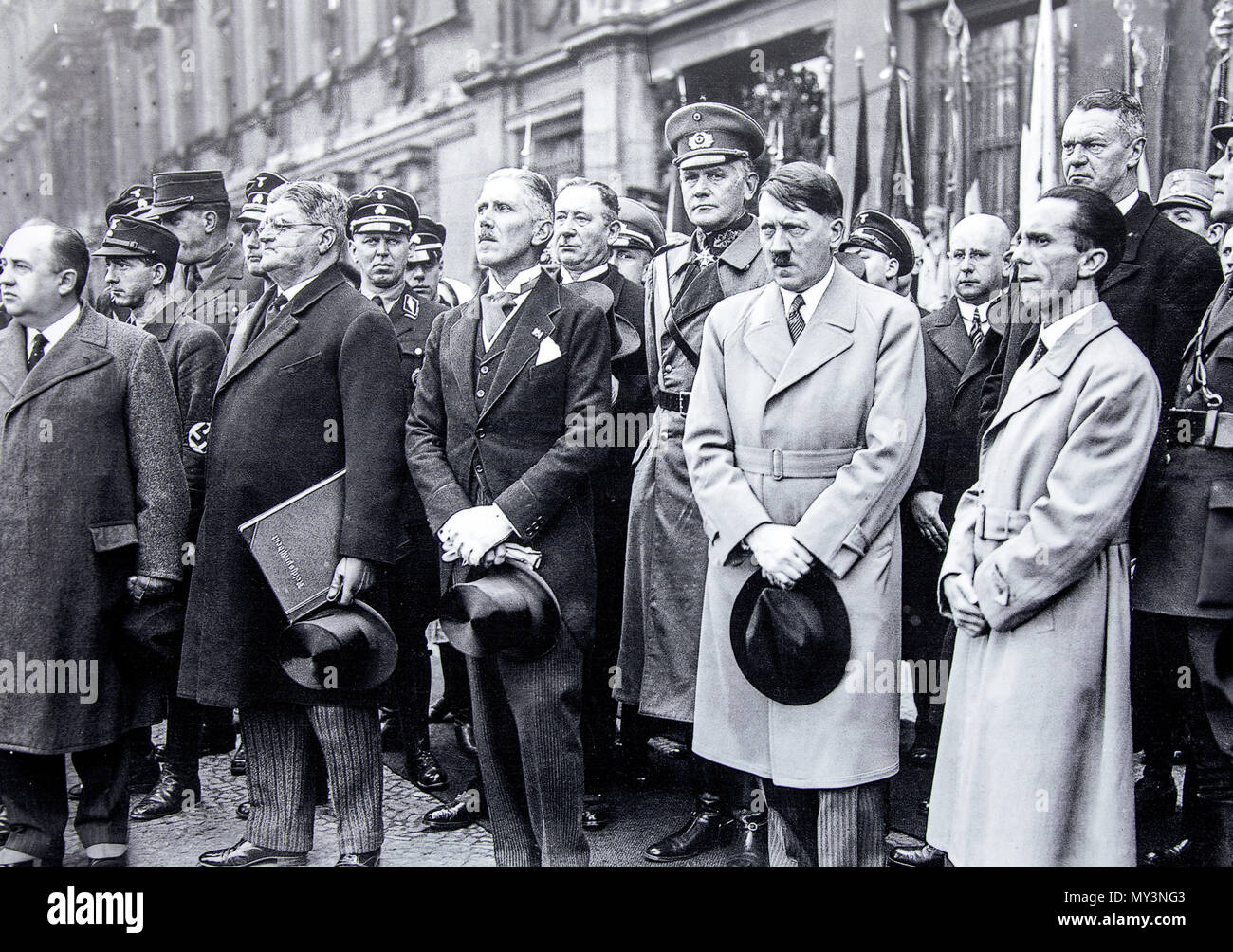 Classic Black and White image of the Nazis with Adolf Hitler Berlin Germany Stock Photo