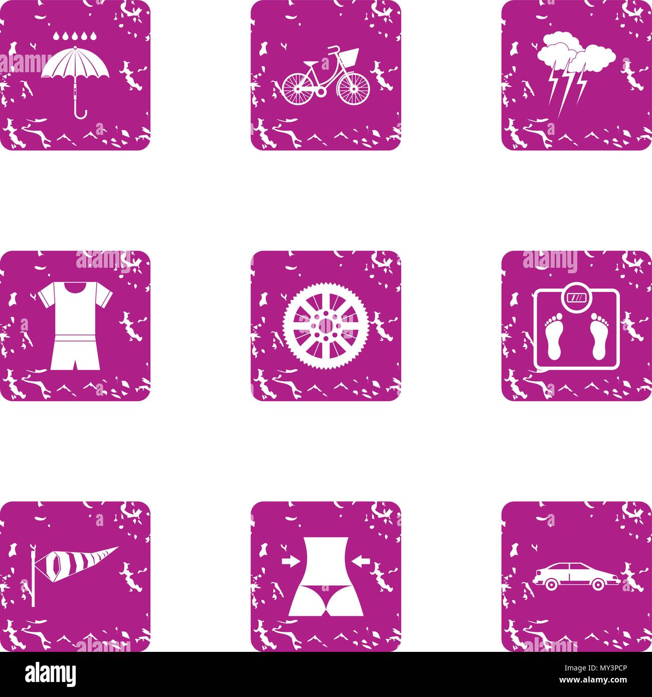 Beach promiscuity icons set, grunge style Stock Vector Image & Art - Alamy