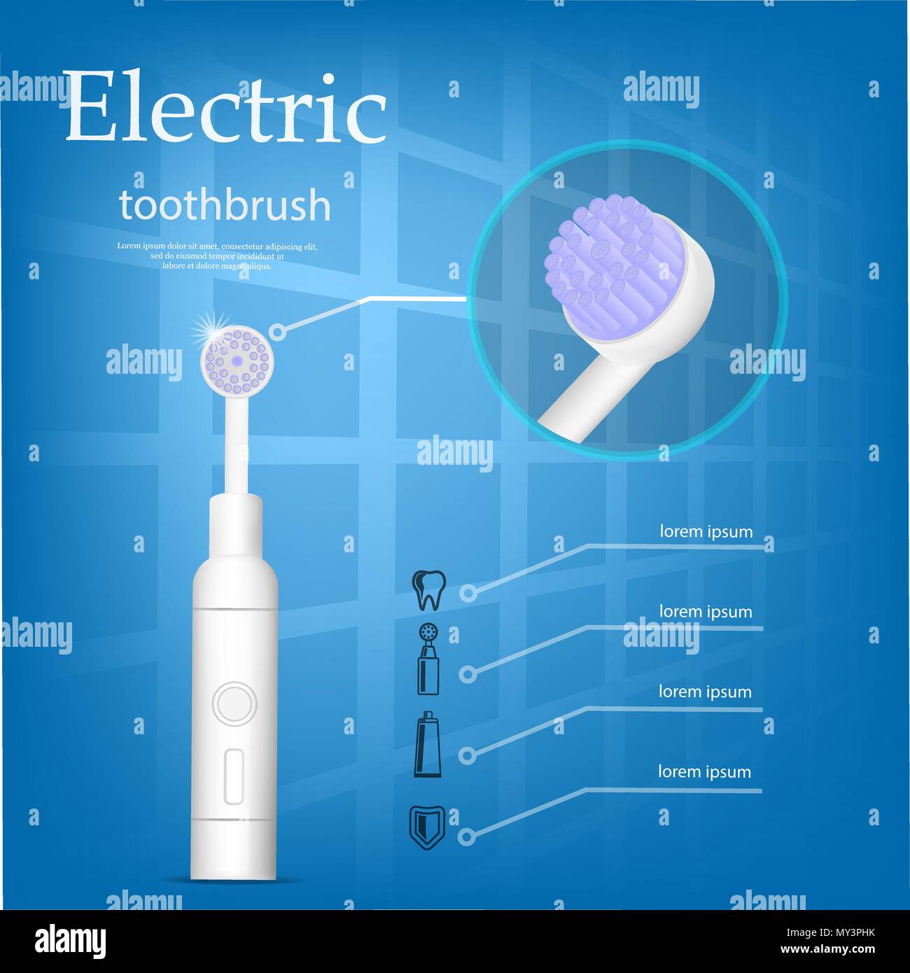 Electric toothbrush concept background, realistic style Stock Vector ...