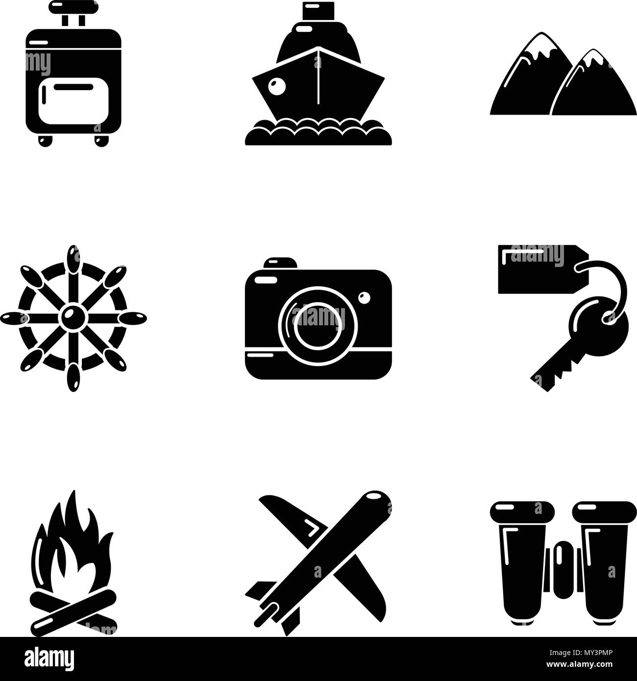 Tourist way icons set, simple style Stock Vector Image & Art - Alamy