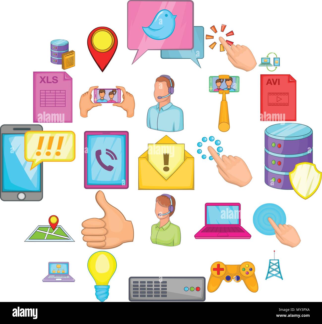 IT expert icons set, cartoon style Stock Vector Image & Art - Alamy