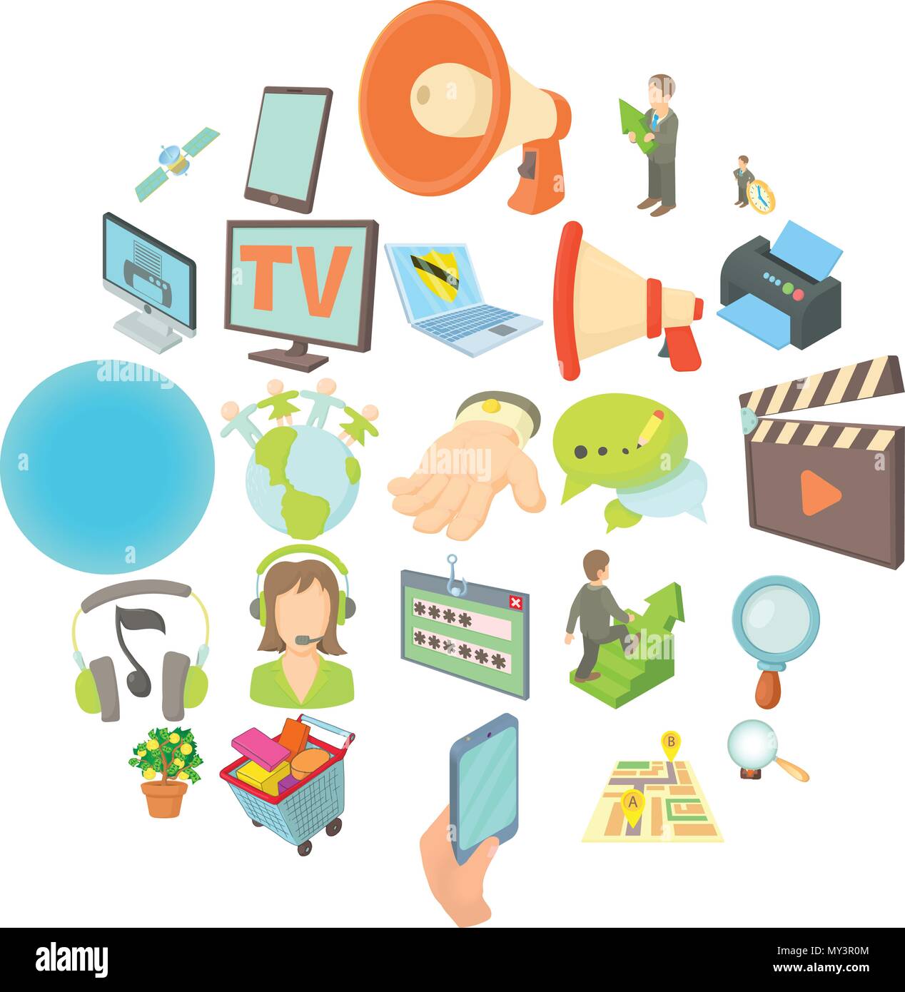 Development of applications icons set Stock Vector