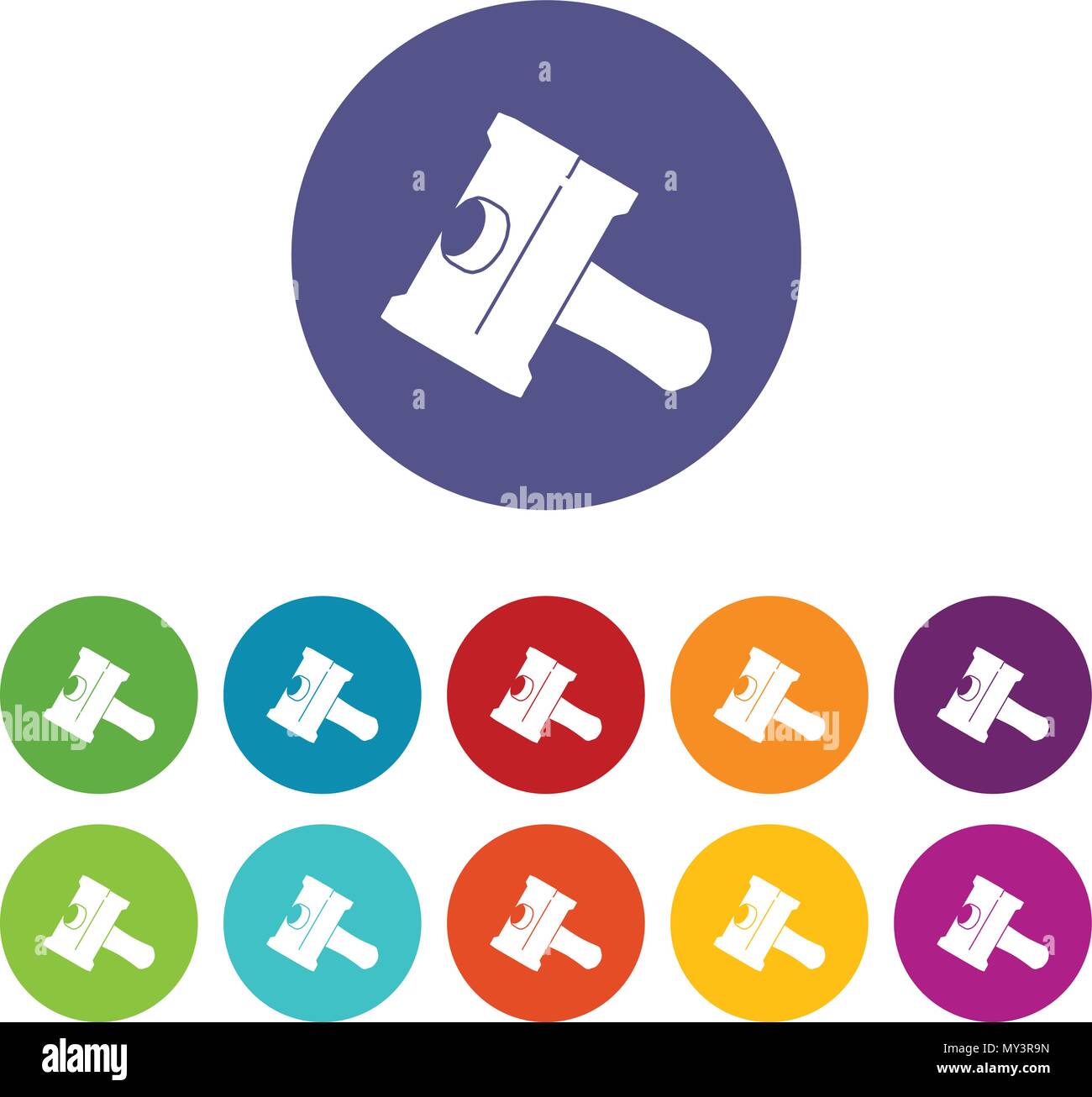 Big sledgehammer icons set vector color Stock Vector
