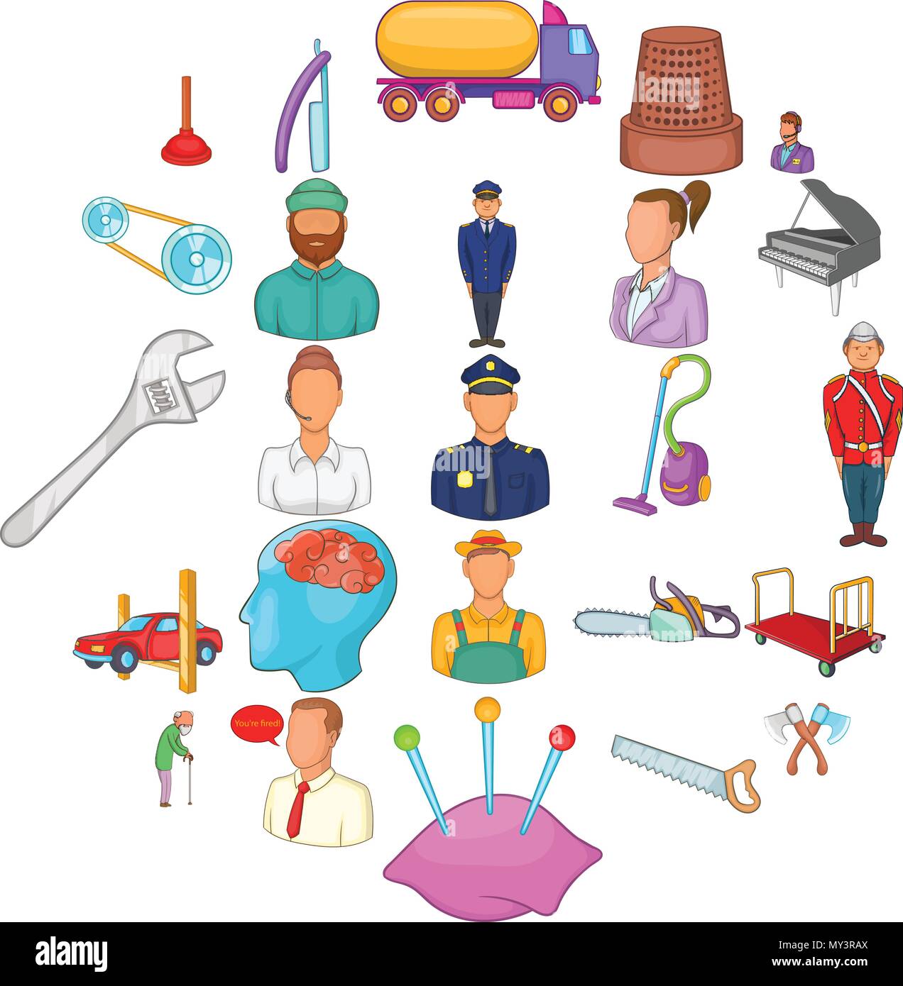Proceedings icons set, cartoon style Stock Vector Image & Art - Alamy