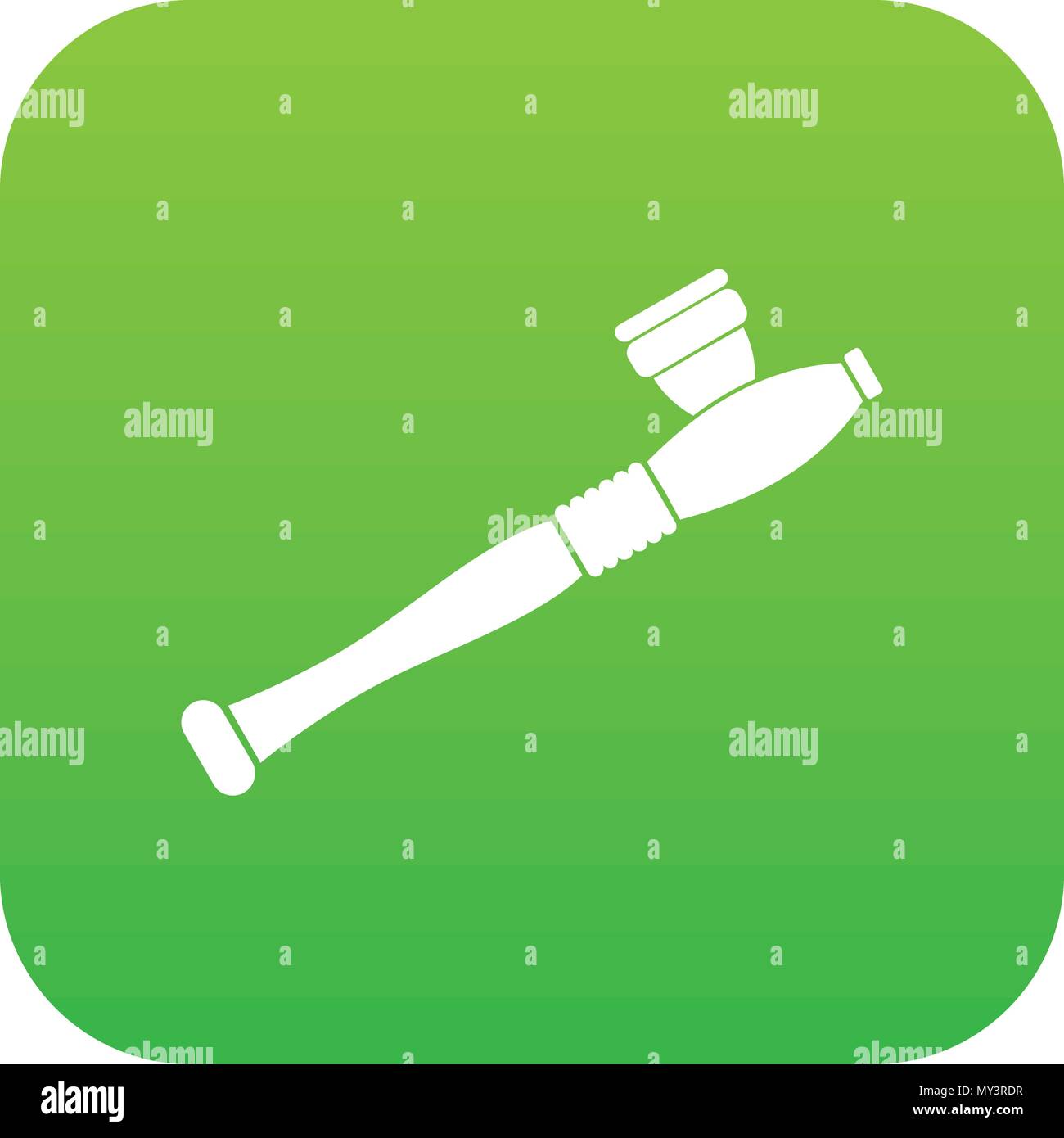 Pipe for smoking marijuana icon digital green Stock Vector