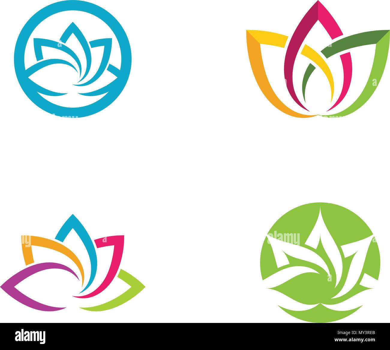 Beauty Vector lotus flowers design logo Template icon Stock Vector ...