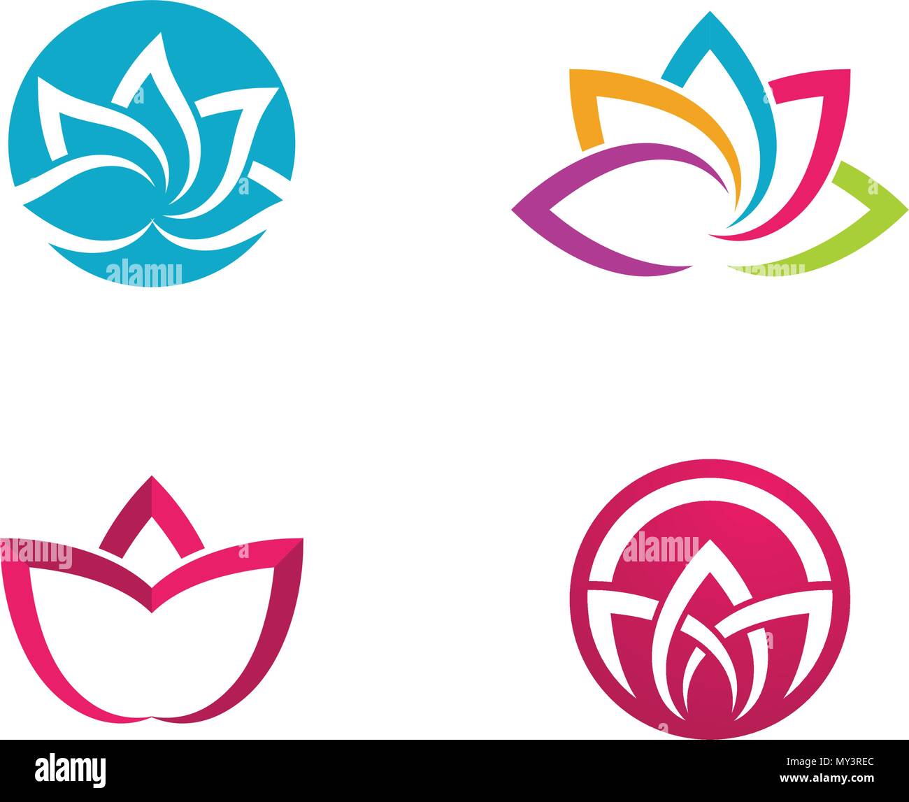 Beauty Vector lotus flowers design logo Template icon Stock Vector ...