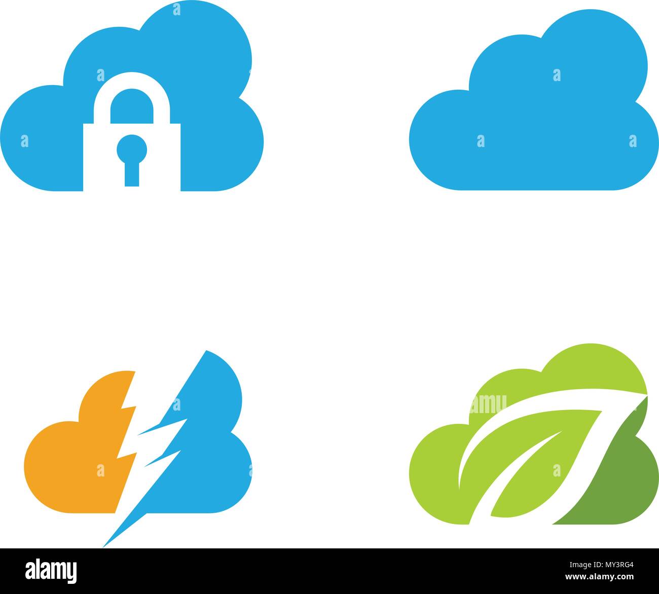Cloud logo template vector icon illustration design Stock Vector