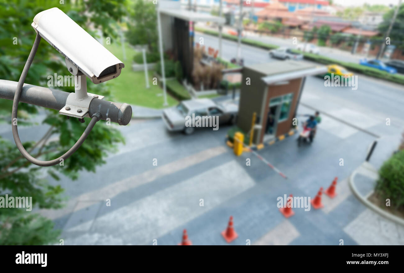 CCTV Camera Operating at gate Stock Photo Alamy