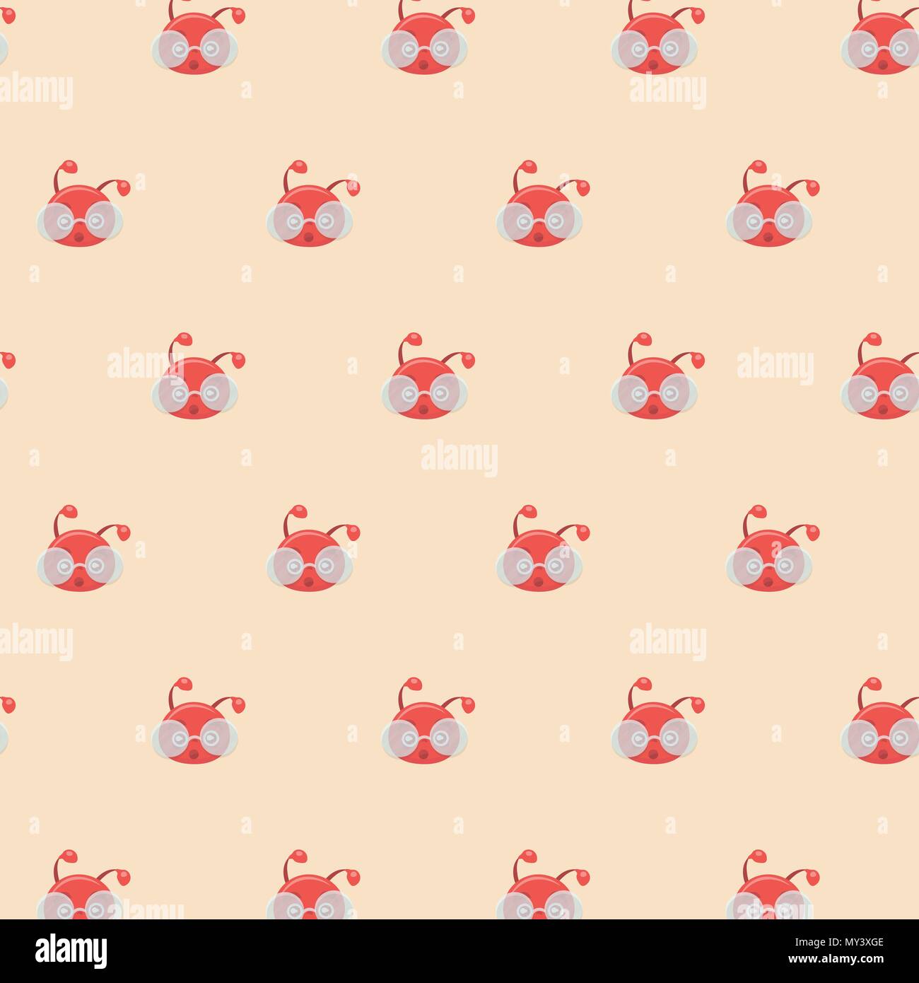 Seamless wallpaper with red ants. Stock Vector