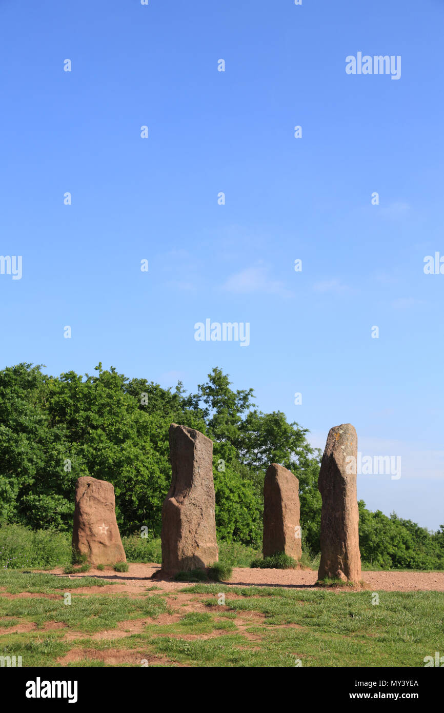 The four stones on the Clent hills, 315m (1,033 ft) Stock Photo