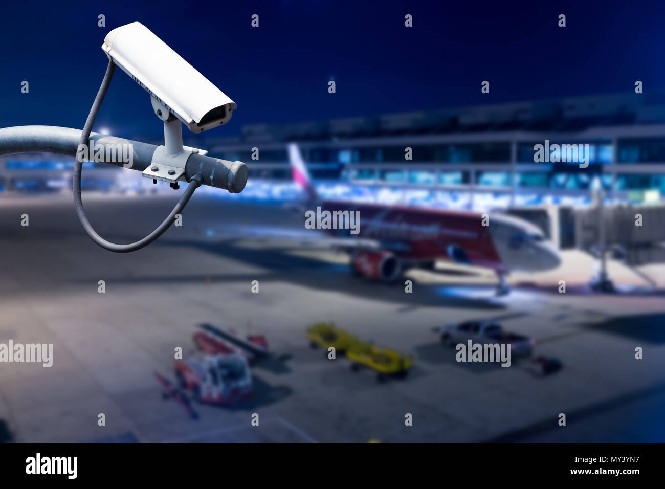 CCTV camera or surveillance operating in airport Stock Photo Alamy