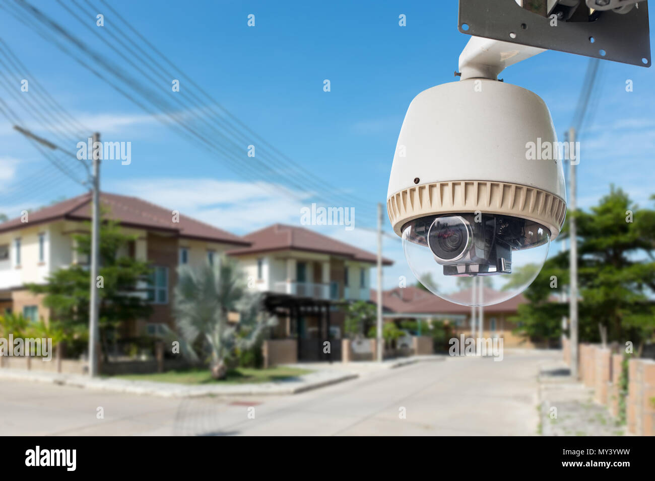 CCTV Camera with house in background Stock Photo - Alamy