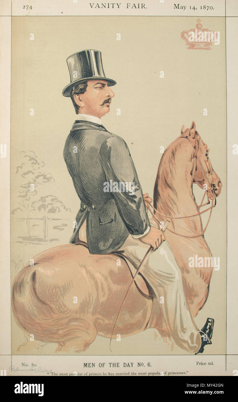 . Men of the Day No.6: Caricature of Prince Teck. Caption reads: 'The most popular of princes he has married the most popular of princesses.' . 14 May 1870. 'ATn' Alfred Thompson 515 Francis, Duke of Teck, Vanity Fair, 1870-05-14 Stock Photo