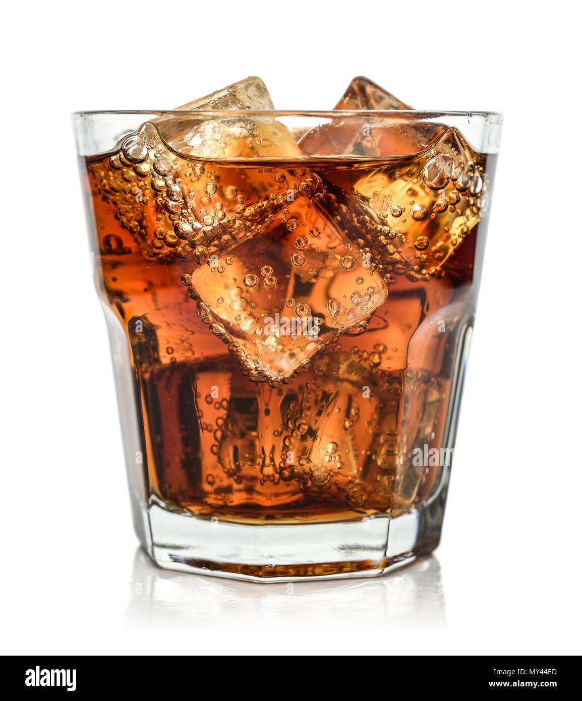 Glass of cola drink with ice isolated on white background Stock Photo ...