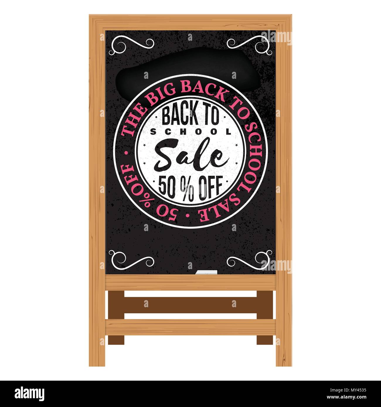 Back to School design. For advertising, promotion, poster, flier, blog, article, social media, marketing or banner. Vector illustration Realistic Wood Stock Vector