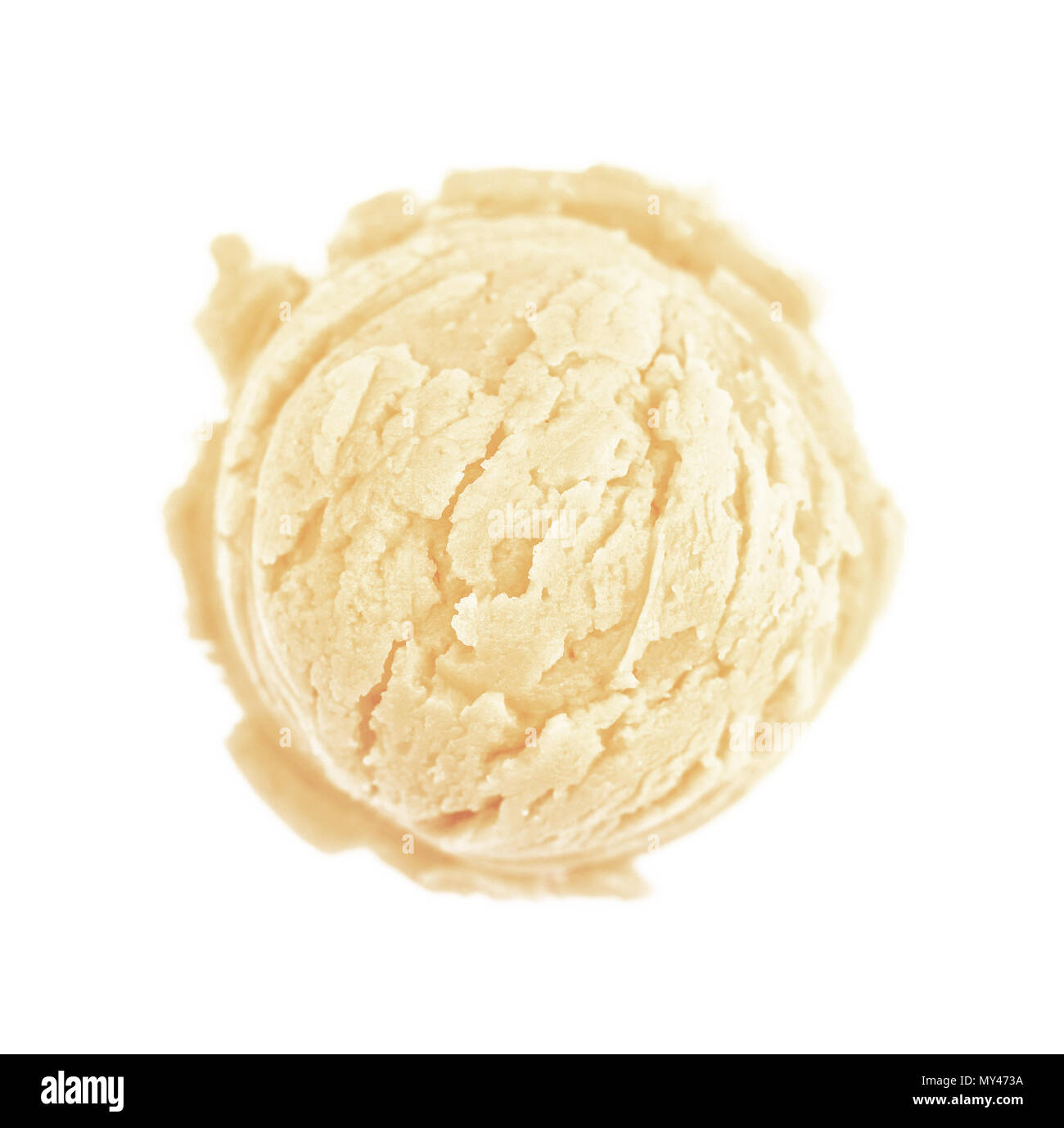Scoop of coffee ice cream isolated on white background, top view Stock Photo Alamy