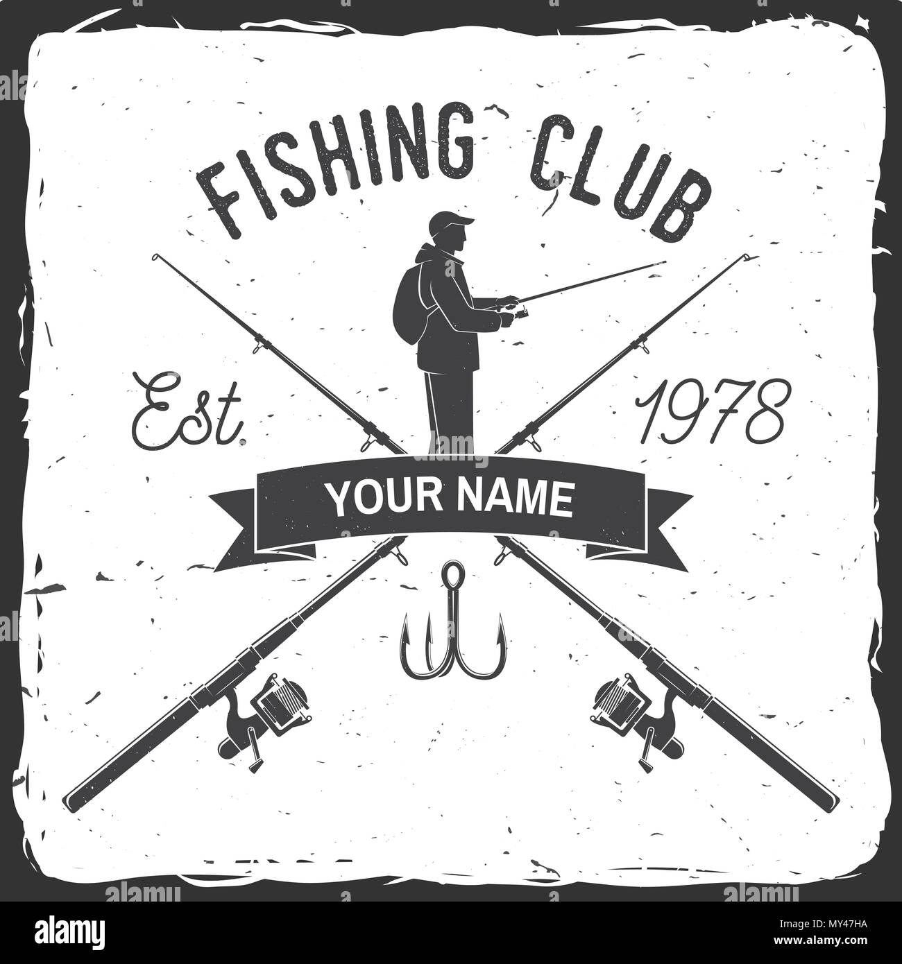 Fishing club. Vector illustration. Concept for shirt or logo