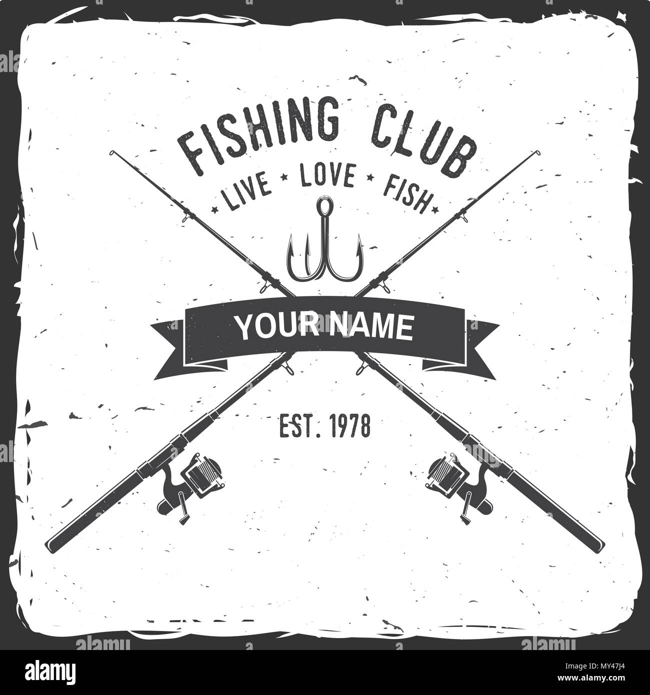 Download Fishing club. Vector illustration. Concept for shirt or ...