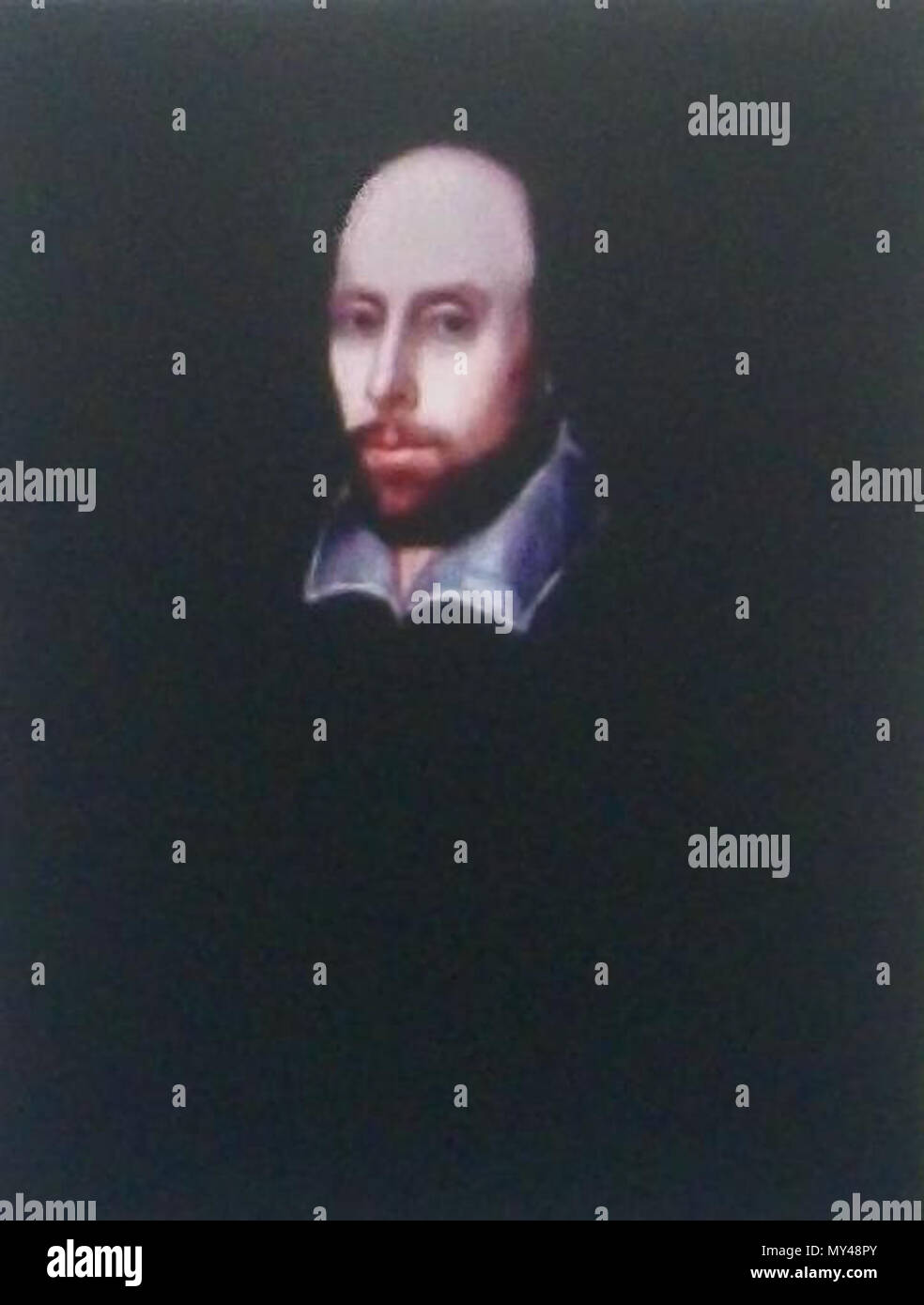 . English: copy of the Chandos portrait of Shakespeare . 20 January 2012. unknown c 1670 105 Chandos copy Stock Photo