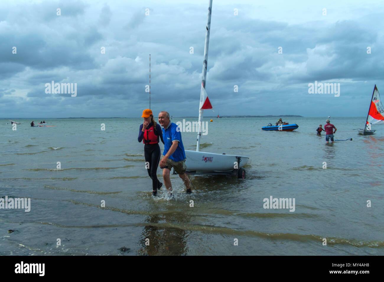 Sailing boats in the sea at Whitstable, Kent,UK Stock Photo Alamy